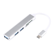 Load image into Gallery viewer, 5 in 1 USB-C / Type-C 3.1 to SD / TF Card Slot + 3 USB 3.0 Ports Multifunctional Docking Station HUB, USB-C / Type-C 3.1