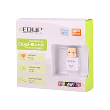 Load image into Gallery viewer, EDUP EP-AC1619 Mini Wireless USB 600Mbps 2.4G / 5.8Ghz 150M+433M Dual Band WiFi Network Card for Nootbook / Laptop / PC, EP-AC1619 600Mbps (White), EP-AC1619 600Mbps (Black)
