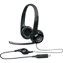 Load image into Gallery viewer, Logitech H390 USB Wired Headset Stereo Headphones with Noise-Cancelling Microphone