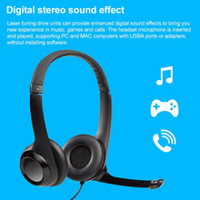 Load image into Gallery viewer, Logitech H390 USB Wired Headset Stereo Headphones with Noise-Cancelling Microphone