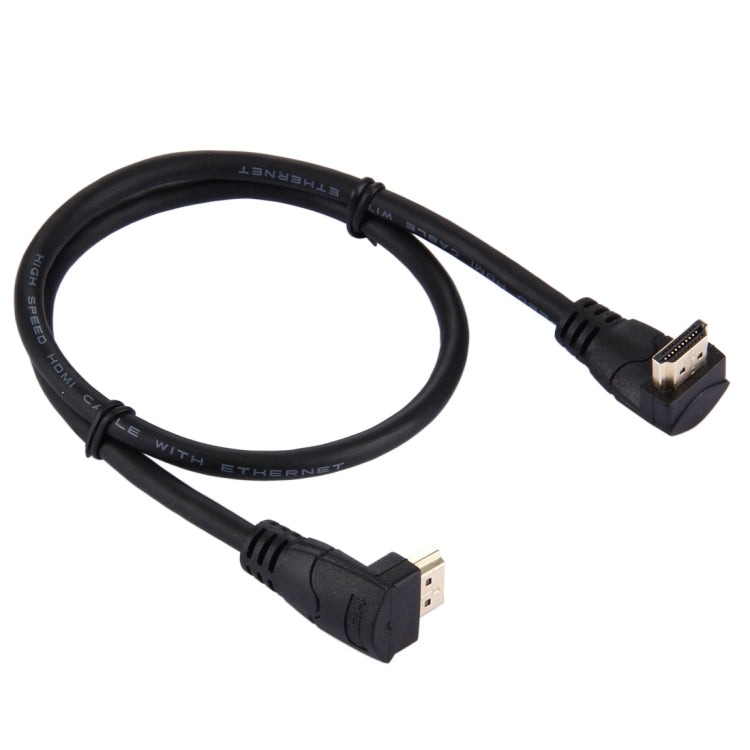60cm 4K x 2K HDMI 2.0 Version High Speed 270 Degree Right Angle HDMI Male to 270 Degree Right Angle HDMI Male Cable with Ethernet, Right Angle, Length: 60cm
