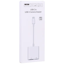 Load image into Gallery viewer, S-211 2 in 1 USB-C / Type-C Male to Type-C + USB Female Camera Adapter