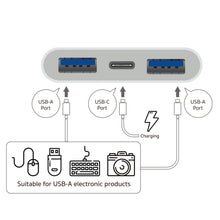 Load image into Gallery viewer, S-202 3 in 1 USB-C / Type-C Male to Type-C + 2 x USB Female Camera Adapter
