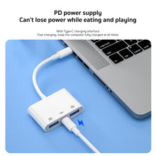 Load image into Gallery viewer, S-202 3 in 1 USB-C / Type-C Male to Type-C + 2 x USB Female Camera Adapter