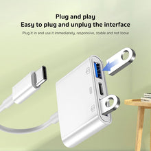 Load image into Gallery viewer, S-202 3 in 1 USB-C / Type-C Male to Type-C + 2 x USB Female Camera Adapter