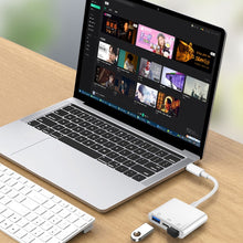 Load image into Gallery viewer, S-202 3 in 1 USB-C / Type-C Male to Type-C + 2 x USB Female Camera Adapter