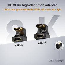 Load image into Gallery viewer, A8K-16 8K HDMI Male to HDMI Female U-bend Adapter, A8K-16