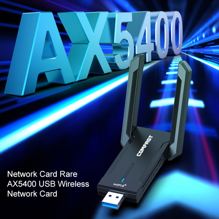 COMFAST 972AX 5400Mbps WiFi6 Free Drive USB Wireless Network Card, CF-972AX