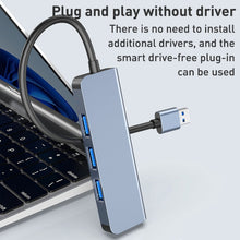 Load image into Gallery viewer, 4 in 1 USB to USB3.0x4 HUB Adapter, Cable Length: 1.2m, BYL-2013U3 12cm