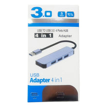 Load image into Gallery viewer, 4 in 1 USB to USB3.0x4 HUB Adapter, Cable Length: 1.2m, BYL-2013U3 12cm
