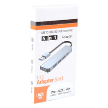 Load image into Gallery viewer, 5 in 1 USB to USB3.0+USB2.0x3+USB-C / Type-C HUB Adapter, Cable Length: 10cm, BYL-2301U