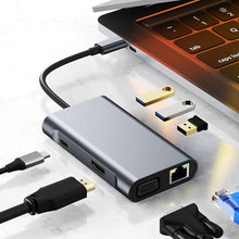 Load image into Gallery viewer, BYL-2111U3 7 in 1 USB-C / Type-C to USB Docking Station HUB Adapter, BYL-2111U3