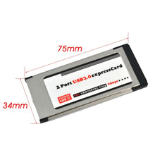 Load image into Gallery viewer, 2 Ports USB 3.0 5Gbps PCI 34mm Slot Express Card for Laptop / Notebook, 34mm