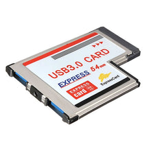 Load image into Gallery viewer, 2 Ports USB 3.0 5Gbps PCI 54mm Slot Express Card for Laptop / Notebook, 54mm