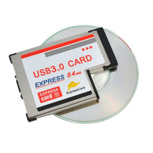 Load image into Gallery viewer, 2 Ports USB 3.0 5Gbps PCI 54mm Slot Express Card for Laptop / Notebook, 54mm