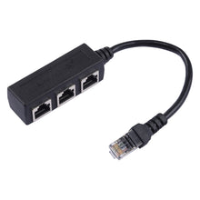 Load image into Gallery viewer, 1 to 3 Socket LAN Ethernet Network RJ45 Plug Splitter Extender, 3 Ports RJ45