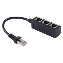 Load image into Gallery viewer, 1 to 3 Socket LAN Ethernet Network RJ45 Plug Splitter Extender, 3 Ports RJ45