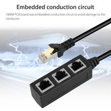 Load image into Gallery viewer, 1 to 3 Socket LAN Ethernet Network RJ45 Plug Splitter Extender, 3 Ports RJ45