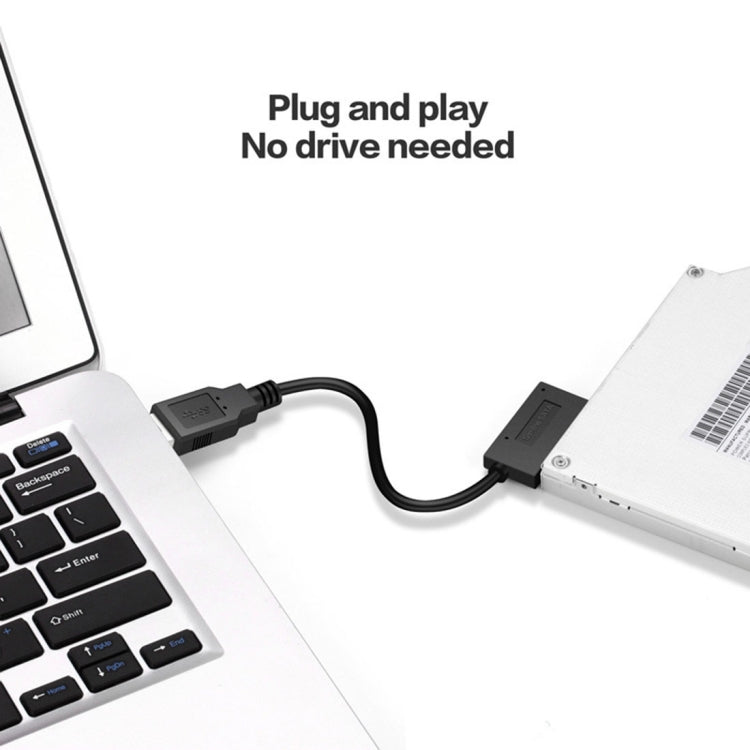 Professional USB 3.0 to 7+6Pin Slimline SATA Cable Adapter Indicator, USB 3.0