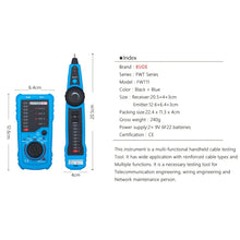 Load image into Gallery viewer, BSIDE FWT11 RJ11 / RJ45 Telephone Wire Tracker Ethernet LAN Network Cable Tester Detector Line Finder, FWT11 Line Finder