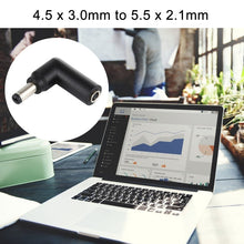 Load image into Gallery viewer, 10 PCS 4.5 x 3.0mm Female to 5.5 x 2.1mm Male Plug Elbow Adapter Connector, 4.5x3.0mm to 5.5x2.1mm