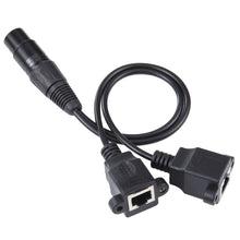 Load image into Gallery viewer, 3-pin XLR Female to 2 x RJ45 Female Ethernet LAN Network Extension Cable, Cable Length: 30cm, 3-pin XLR Female to 2 x RJ45 Female
