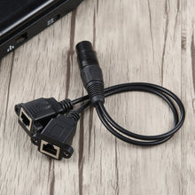 Load image into Gallery viewer, 3-pin XLR Female to 2 x RJ45 Female Ethernet LAN Network Extension Cable, Cable Length: 30cm, 3-pin XLR Female to 2 x RJ45 Female