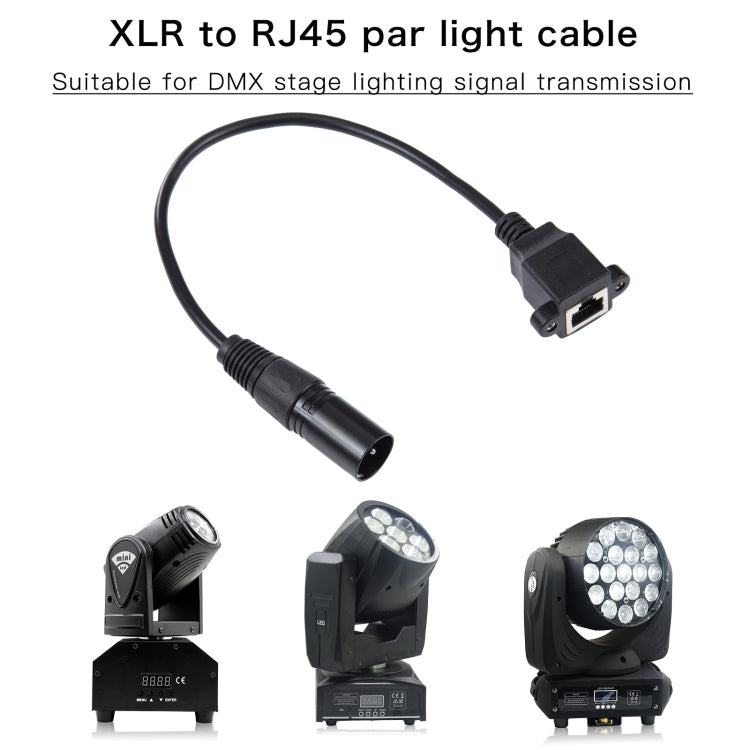3-pin XLR Male to RJ45 Female Ethernet LAN Network Extension Cable, Cable Length: 30cm, 3-pin XLR Male to RJ45 Female