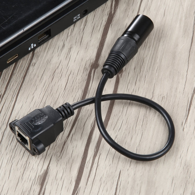 3-pin XLR Male to RJ45 Female Ethernet LAN Network Extension Cable, Cable Length: 30cm, 3-pin XLR Male to RJ45 Female