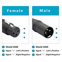 Load image into Gallery viewer, 3-pin XLR Male to 2 x RJ45 Female Ethernet LAN Network Extension Cable, Cable Length: 30cm, 3-pin XLR Male to 2 x RJ45 Female
