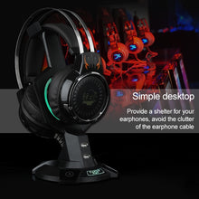 Load image into Gallery viewer, R-008-02 Luminous Integrated Mecha-shaped Headset Holder with Dual USB Ports &amp; Computer Switch