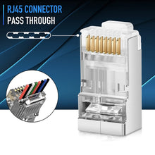 Load image into Gallery viewer, 100pcs /Pack Cat6e Shielded Pass Through RJ45 Connector Modular Plug, Cat6e Shielded Pass Through