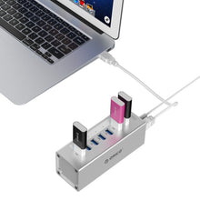 Load image into Gallery viewer, ORICO A3H7 Aluminum High Speed 7 Ports USB 3.0 HUB with 12V/2.5A Power Supply for Laptops, 7 Ports (Silver), 7 Ports (Black)