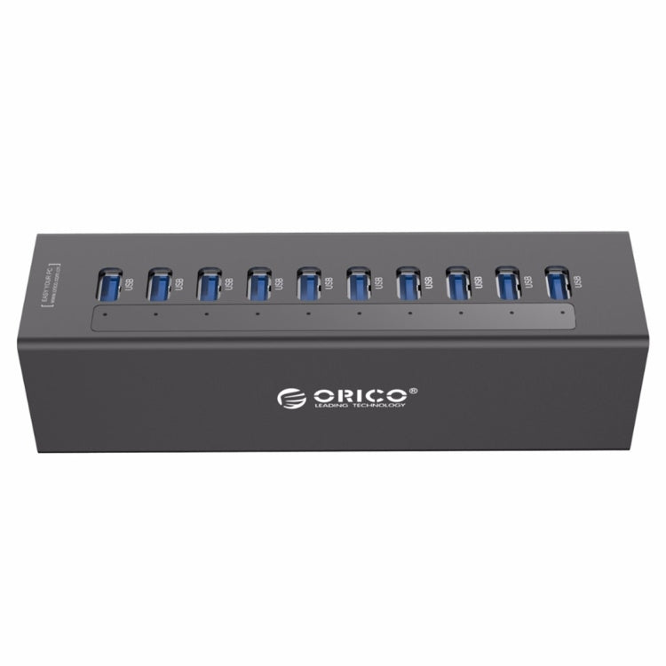 ORICO A3H10 Aluminum High Speed 10 Ports USB 3.0 HUB with Power Adapter for Laptops, 10 Ports (Silver), 10 Ports (Black)