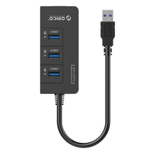 Load image into Gallery viewer, ORICO HR01-U3 ABS 3 Ports USB3.0 HUB Splitter with External RJ45 Gigabit Ethernet Network Card 5 Gbps for Laptops / Desktop / Ultrabook etc.