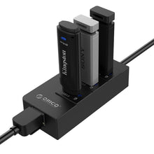 Load image into Gallery viewer, ORICO HR01-U3 ABS 3 Ports USB3.0 HUB Splitter with External RJ45 Gigabit Ethernet Network Card 5 Gbps for Laptops / Desktop / Ultrabook etc.