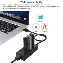 Load image into Gallery viewer, ORICO HR01-U3 ABS 3 Ports USB3.0 HUB Splitter with External RJ45 Gigabit Ethernet Network Card 5 Gbps for Laptops / Desktop / Ultrabook etc.
