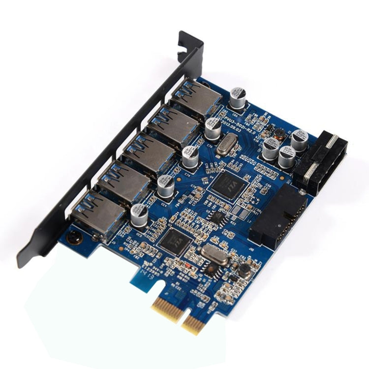 ORICO PVU3-5O2I USB3.0 * 5 + 20Pin Slot * 1 PCI Express Card for Desktop, 5Gbps Superspeed Data Transmission, 5 Ports USB3.0