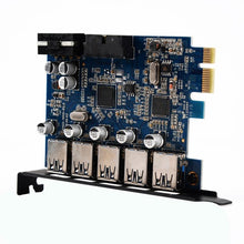 Load image into Gallery viewer, ORICO PVU3-5O2I USB3.0 * 5 + 20Pin Slot * 1 PCI Express Card for Desktop, 5Gbps Superspeed Data Transmission, 5 Ports USB3.0