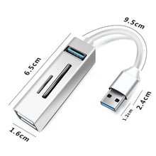 Load image into Gallery viewer, 15101 5 in 1 USB3.0 to 3 x USB + SD / TF Card Reader HUB Adapter, USB3.0