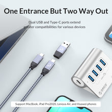 Load image into Gallery viewer, ORICO M3CU2 Aluminum Alloy 4-Port Type-C And USB 3.2 Gen2 10Gbps HUB, M3CU2