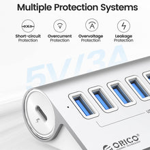 Load image into Gallery viewer, ORICO M3U7 Aluminum Alloy 7-Port USB 3.2 Gen1 5Gbps HUB with 1m Cable, M3U7 1m