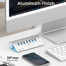 Load image into Gallery viewer, ORICO M3U7-G2 Aluminum Alloy 7-Port USB 3.2 Gen2 10Gbps HUB with 0.5m Cable, M3U7-G2 0.5m