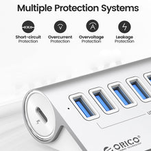 Load image into Gallery viewer, ORICO M3U7-G2 Aluminum Alloy 7-Port USB 3.2 Gen2 10Gbps HUB with 1m Cable, M3U7-G2 1m