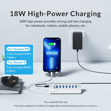 Load image into Gallery viewer, ORICO M3U7-G2 Aluminum Alloy 7-Port USB 3.2 Gen2 10Gbps HUB with 1m Cable, M3U7-G2 1m