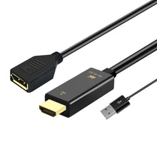 Load image into Gallery viewer, H146 HDMI Male + USB 2.0 Male to DisplayPort Female Adapter Cable, Length：25cm, H146