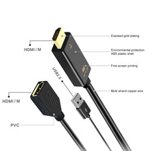 Load image into Gallery viewer, H146 HDMI Male + USB 2.0 Male to DisplayPort Female Adapter Cable, Length：25cm, H146