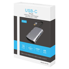 Load image into Gallery viewer, V217E 7 In 1 Type C / USB-C to PD + HDMI + VGA + USB3.0 + UB2.0 + SD / TF Multi-function Type-C / USB-C HUB Docking Station, PD+HDMI+VGA+USB3.0+UB2.0+SD / TF