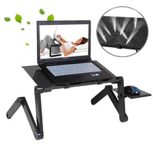 Load image into Gallery viewer, Portable 360 Degree Adjustable Foldable Aluminium Alloy Desk Stand with Mouse Pad for Laptop / Notebook, without CPU Fans, with Mouse Pad, with Mouse Pad (M)