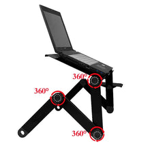 Load image into Gallery viewer, Portable 360 Degree Adjustable Foldable Aluminium Alloy Desk Stand with Mouse Pad for Laptop / Notebook, without CPU Fans, with Mouse Pad, with Mouse Pad (M)
